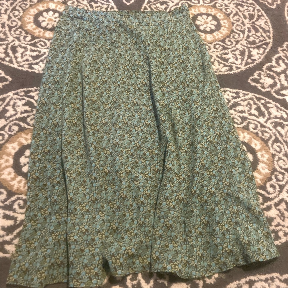 emma james blue green and brown floral maxi skirt